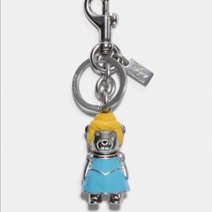 NWT COACH X Disney Princess Cinderella Bear Bag Charm Keychain